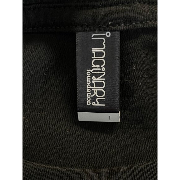 Imaginary Foundation Mens Large Relaxed Visionary Crew Neck Shirt Black Red Blue - Picture 4 of 5